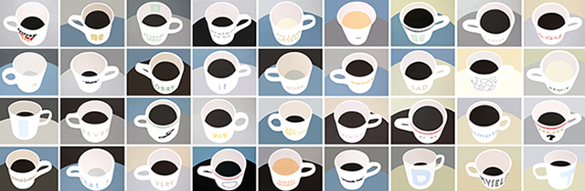 이지현, Just a Cup, 2010, 캔버스에 아크릴릭, 각 48x64cm (36pc)