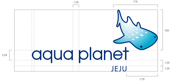 한화 aquaplanet jeju 로고 좌우조합형 기본형