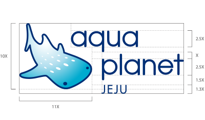 한화 aquaplanet jeju 로고 상하조합형 기본형